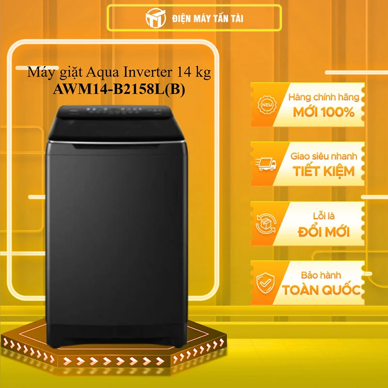 AWM14-B2158L(B) - Máy giặt Aqua Inverter 14 kg AWM14-B2158L(B) - HÀNG CHÍNH HÃNG - GIAO HCM