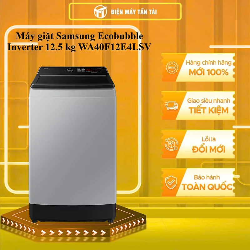 WA40F12E4LSV - Máy giặt Samsung Ecobubble Inverter 12.5 kg WA40F12E4LSV - HÀNG CHÍNH HÃNG - GIAO HCM