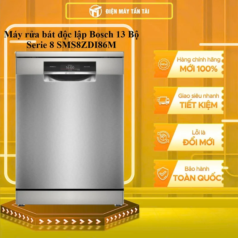 SMS8ZDI86M - Máy rửa bát độc lập Bosch 13 Bộ Serie 8 SMS8ZDI86M 2026 - HÀNG CHÍNH HÃNG - GIAO HCM