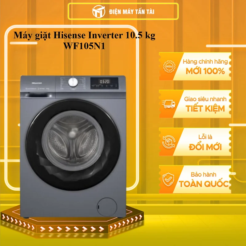 WF105N1 - Máy giặt Hisense Inverter 10.5 kg WF105N1 - HÀNG CHÍNH HÃNG - GIAO