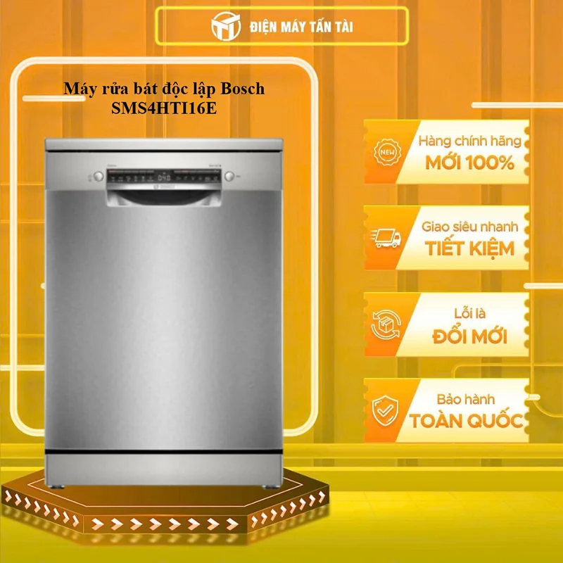 SMS4HTI16E - Máy rửa chén độc lập Bosch Seri 4 13 Bộ SMS4HTI16E - HÀNG CHÍNH HÃNG - GIAO HCM
