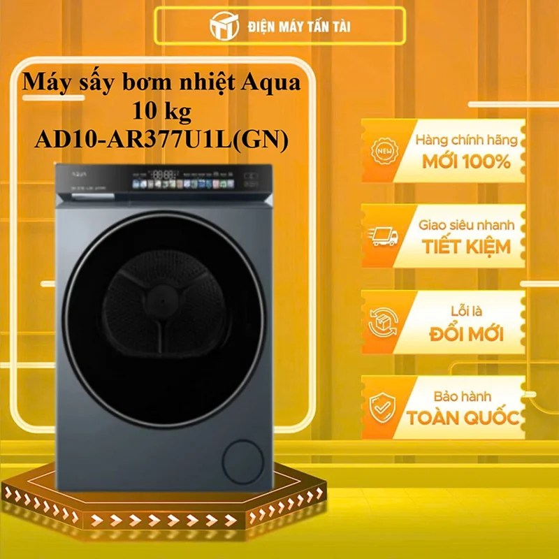 AD10-AR377U1L(GN) - Máy sấy bơm nhiệt Aqua Inverter 10 kg AD10-AR377U1L(GN) - HÀNG CHÍNH HÃNG - GIAO HCM