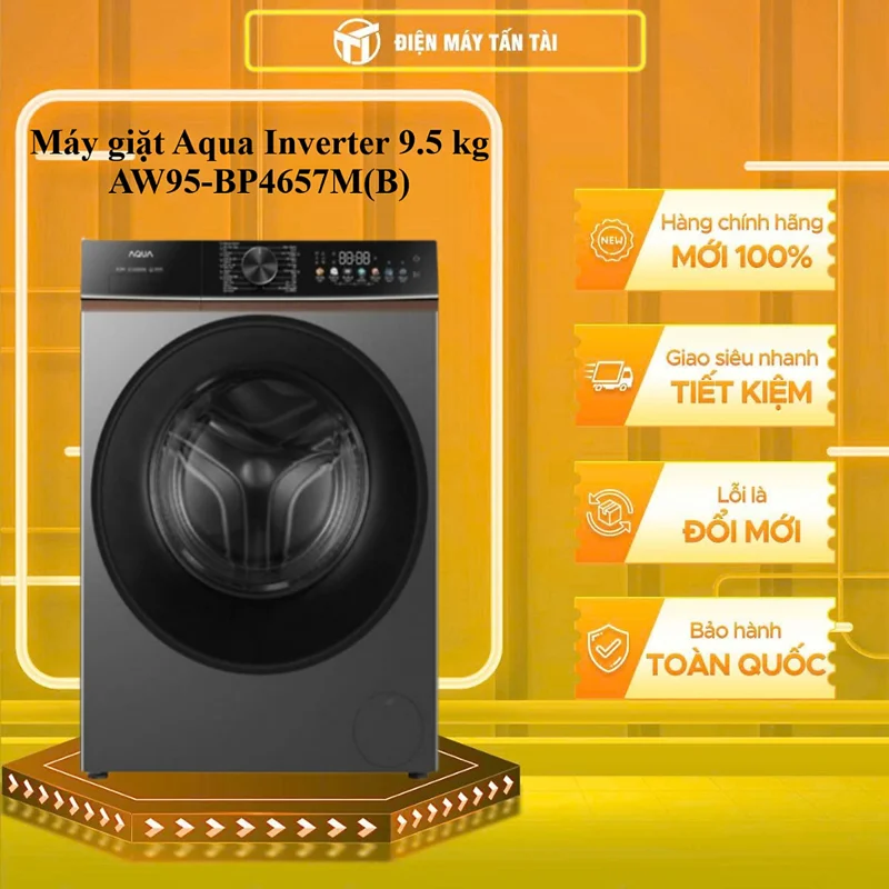 AW95-BP4657M(B) - Máy giặt Aqua Inverter 9.5 kg AW95-BP4657M(B) RA MẮT 2026 GIẶT HƠI NƯỚC - HÀNG CHÍNH HÃNG - GIAO HCM
