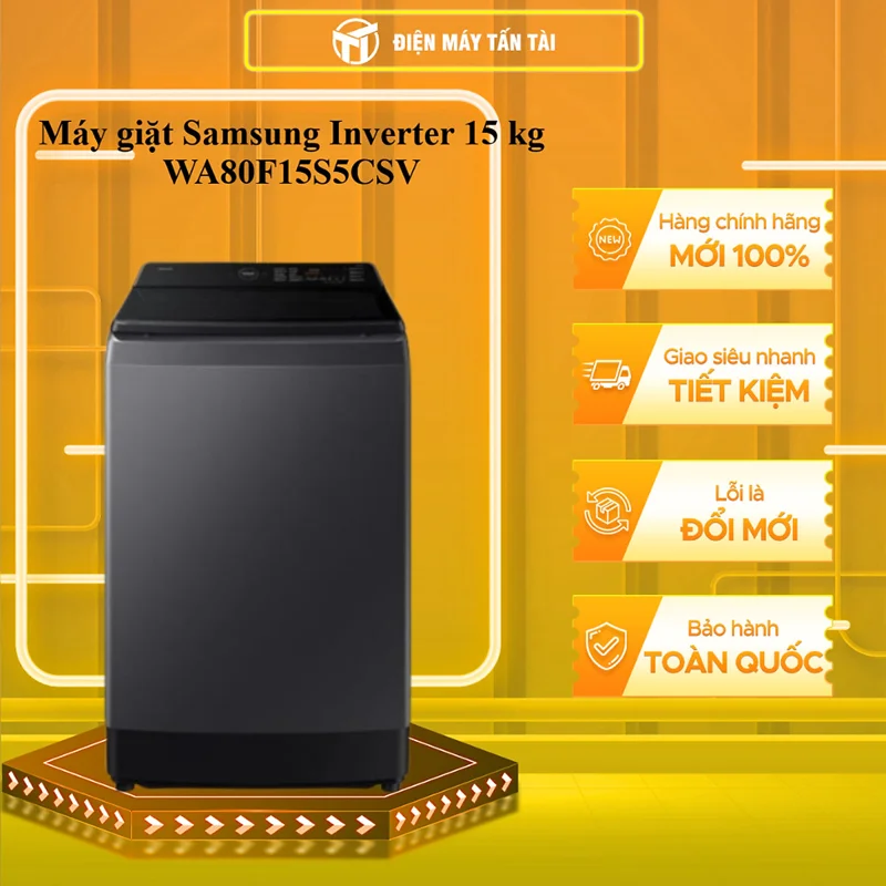 WA80F15S5CSV - Máy giặt Samsung Inverter 15 kg WA80F15S5CSV - HÀNG CHÍNH HÃNG - GIAO HCM