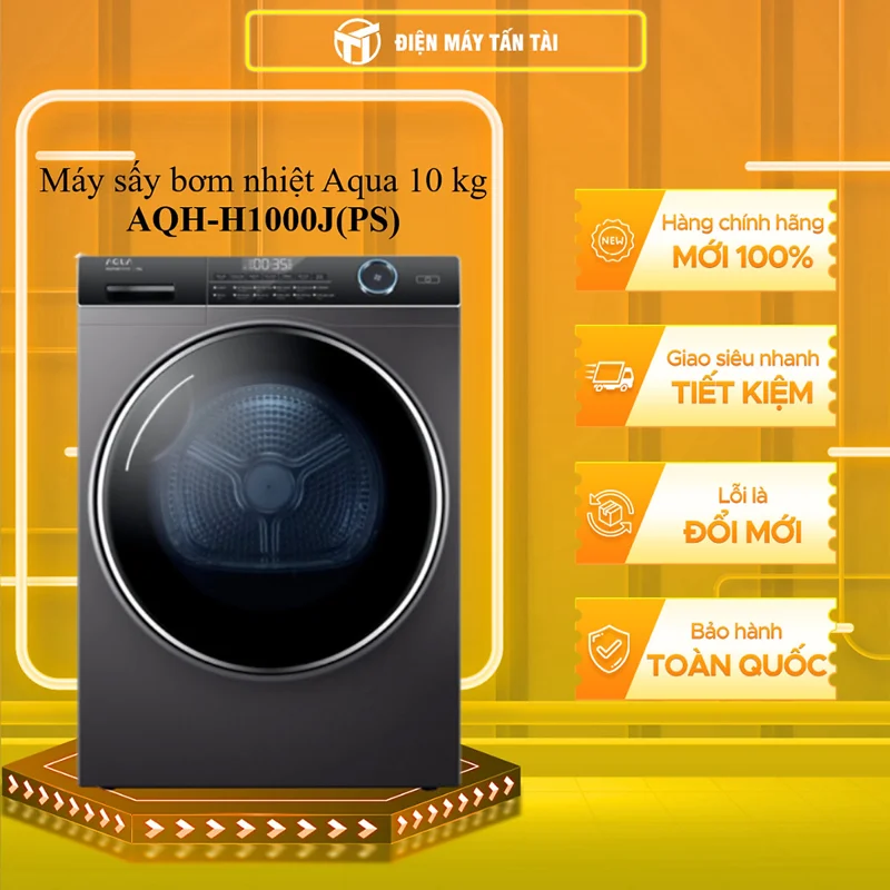 AQH-H1000J(PS) - Máy sấy bơm nhiệt Aqua 10 kg AQH-H1000J(PS) - HÀNG CHÍNH HÃNG - GIAO HCM