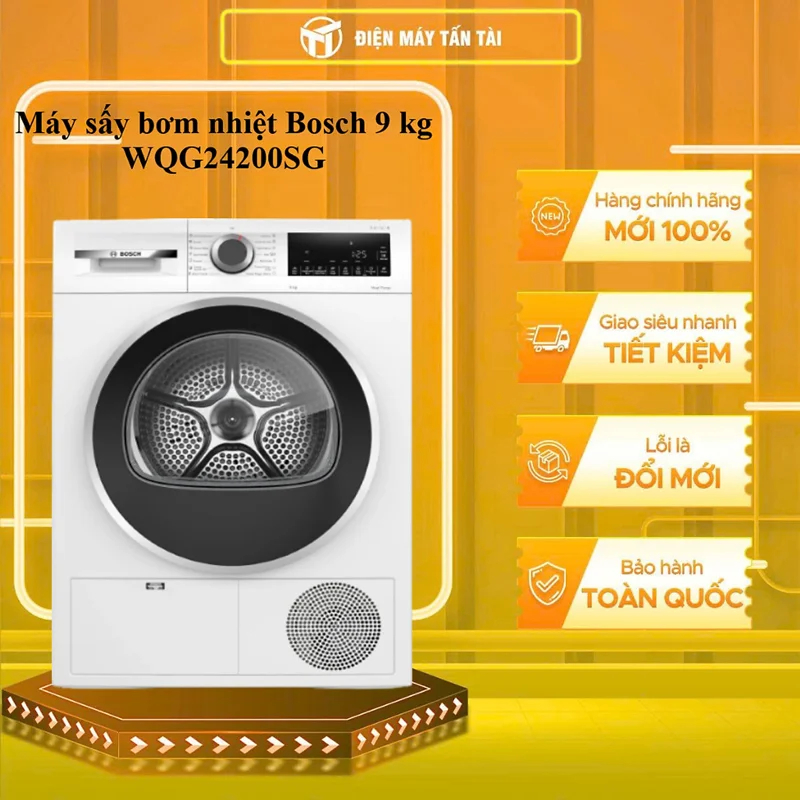 WQG24200SG - Máy sấy bơm nhiệt Bosch 9 kg WQG24200SG - HÀNG CHÍNH HÃNG - GIAO HCM