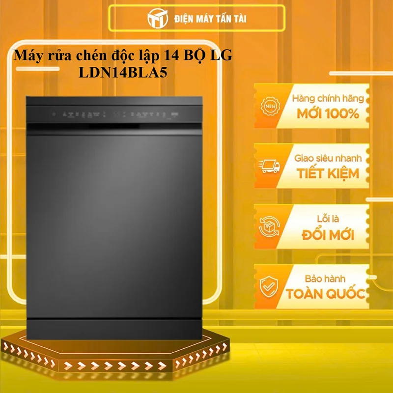 LDN14BLA5 - Máy rửa chén độc lập 14 BỘ LG LDN14BLA5 - HÀNG CHÍNH HÃNG - GIAO HCM