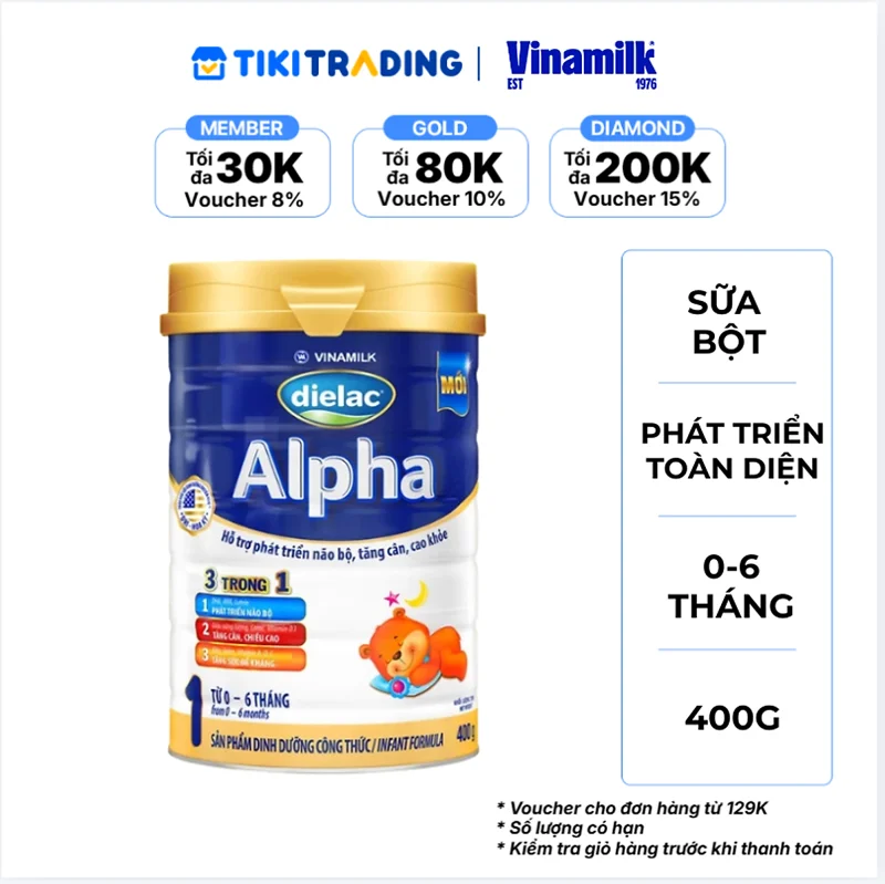 Sữa bột Dielac Alpha 1 - Hộp thiếc 400g