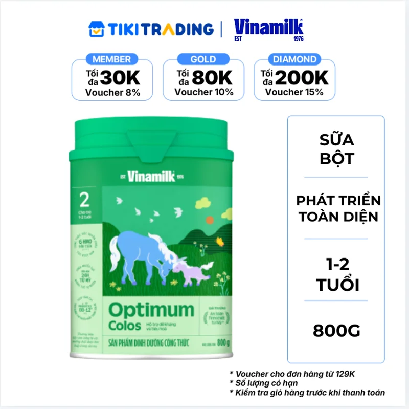 Sữa Non Vinamilk Optimum Colos 2 800g (sữa bột cho trẻ từ 1 - 2 tuổi)