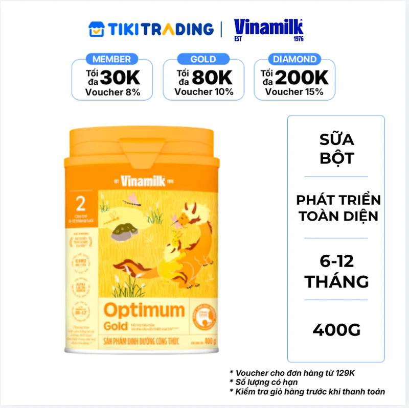 Sữa bột Optimum Gold 2 - Hộp thiếc 400g