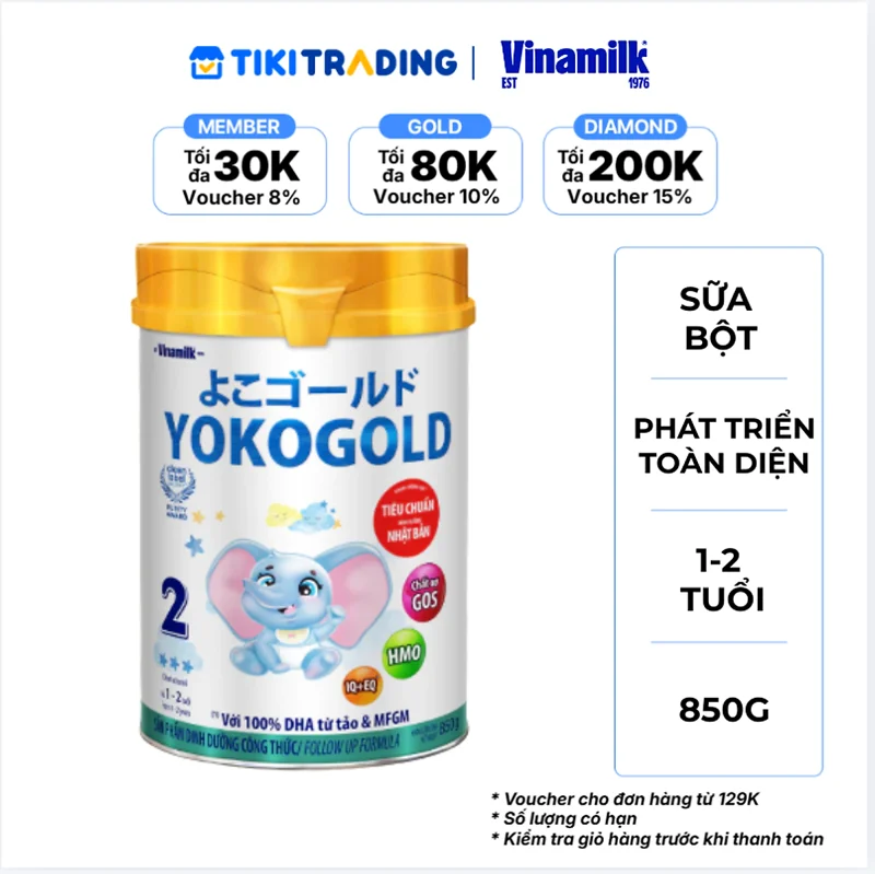 Sữa bột Vinamilk YokoGold 2 - Hộp thiếc 850g