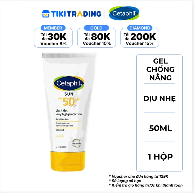 Gel Chống Nắng Cetaphil SPF50+ Kết Cấu Nhẹ 50ML