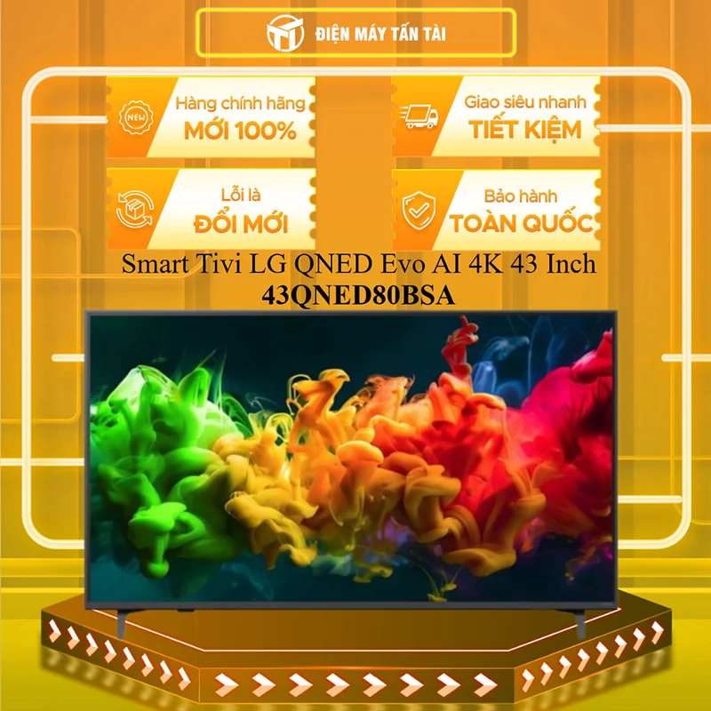 43QNED80BSA - Smart Tivi LG QNED Evo AI 4K 43 Inch 43QNED80BSA RA MẮT 2026 - HÀNG CHÍNH HÃNG - GIAO HCM
