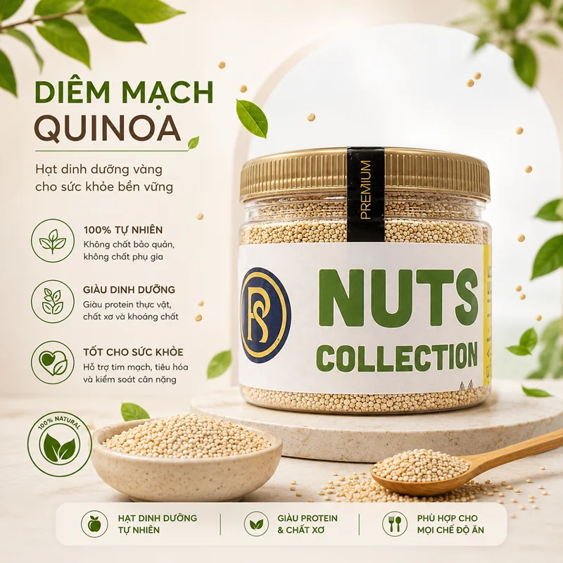 RealFoodStore Diêm Mạch Trắng 500g - Hạt Quinoa Nguyên Chất Giàu Chất Xơ & Protein Thực Vật - Dùng Nấu Cơm, Salad, Cháo Và Eat Clean
