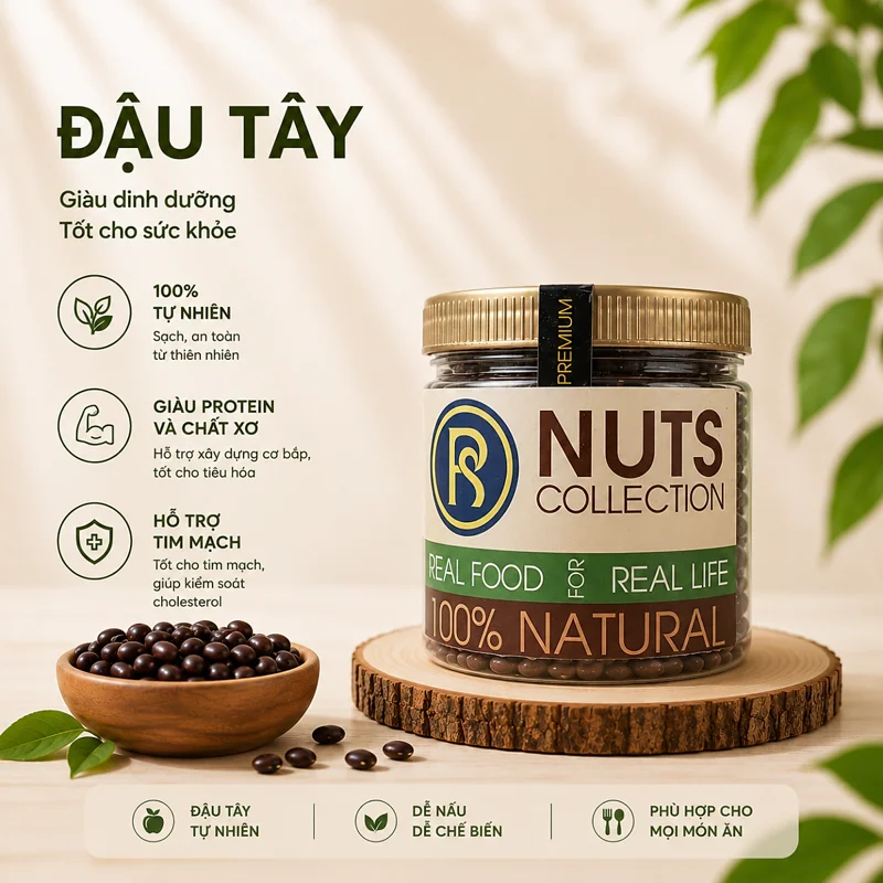 RealFoodStore Đậu Tây 500g - Đậu Tây Khô Nguyên Hạt Giàu Chất Xơ & Protein Thực Vật - Dùng Nấu Chè Súp Salad Món Chay - Hạt Đều Chắc Dễ Chế Biến - Tuyển Chọn Từ Myanmar - Phù Hợp Chế Độ Ăn Healthy