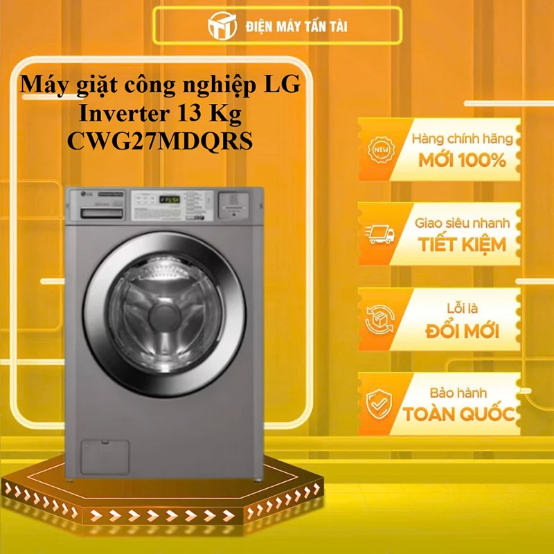 CWG27MDQRS - Máy giặt công nghiệp LG Inverter 13 Kg CWG27MDQRS GIẶT NƯỚC NÓNG - HÀNG CHÍNH HÃNG - GIAO HCM