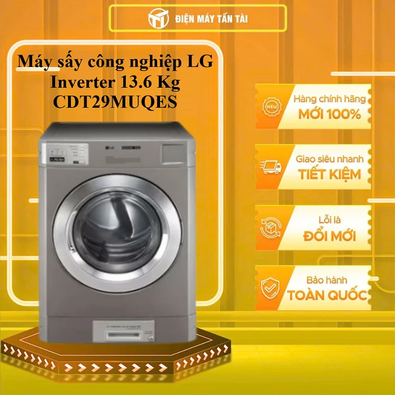 CDT29MUQES - Máy sấy công nghiệp LG Inverter 13.6 Kg CDT29MUQES - HÀNG CHÍNH HÃNG - GIAO HCM