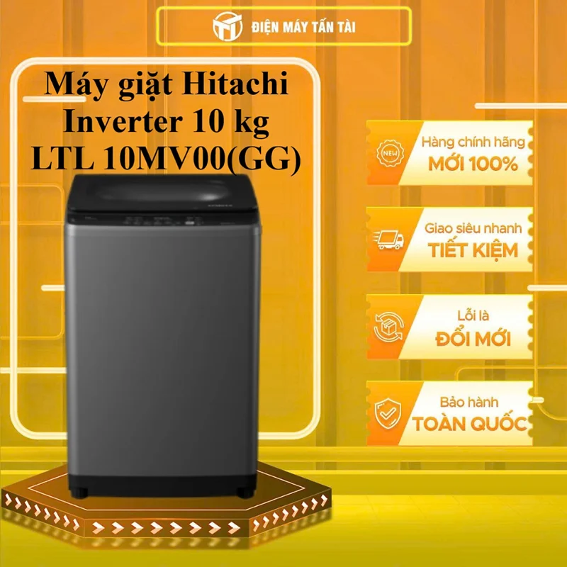 LTL 10MV00(GG) - Máy giặt Hitachi Inverter 10 kg LTL 10MV00(GG) GIẶT NỬA TẢI - HÀNG CHÍNH HÃNG - GIAO HCM