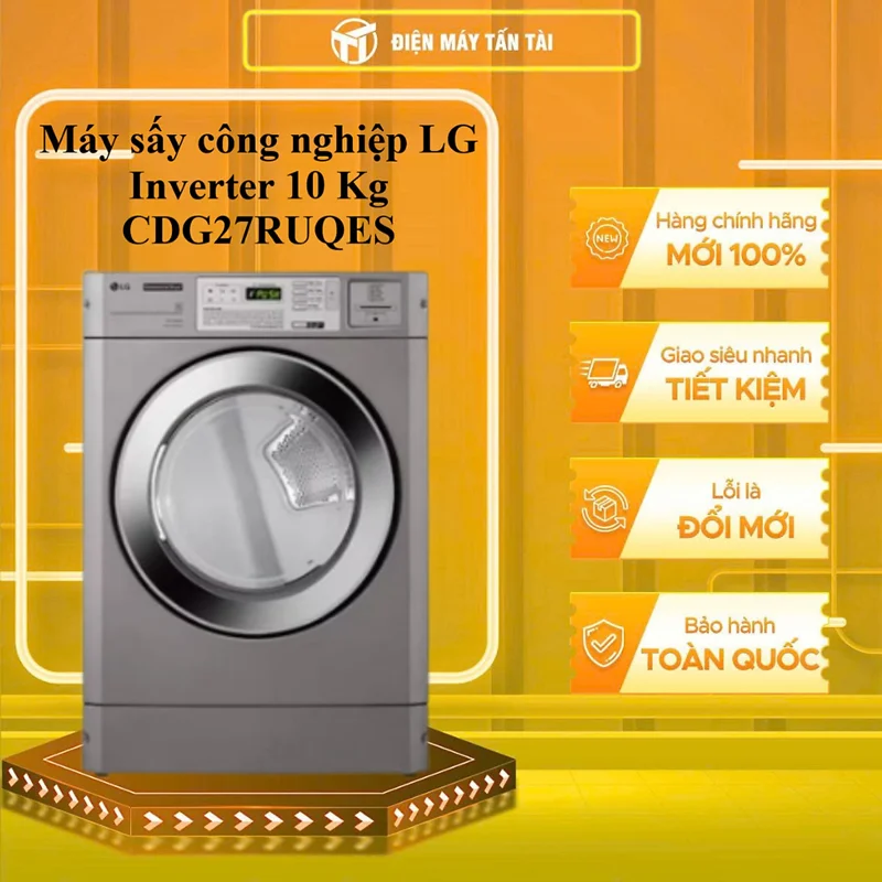 CDG27RUQES - Máy sấy công nghiệp LG Inverter 10 Kg CDG27RUQES - HÀNG CHÍNH HÃNG - GIAO HCM