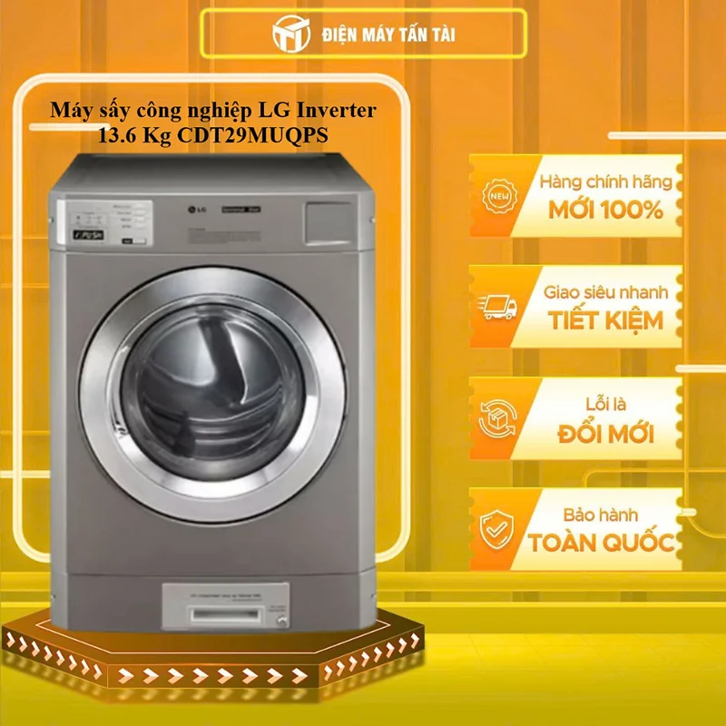 CDT29MUQPS - Máy sấy công nghiệp LG Inverter 13.6 Kg CDT29MUQPS - HÀNG CHÍNH HÃNG - GIAO HCM