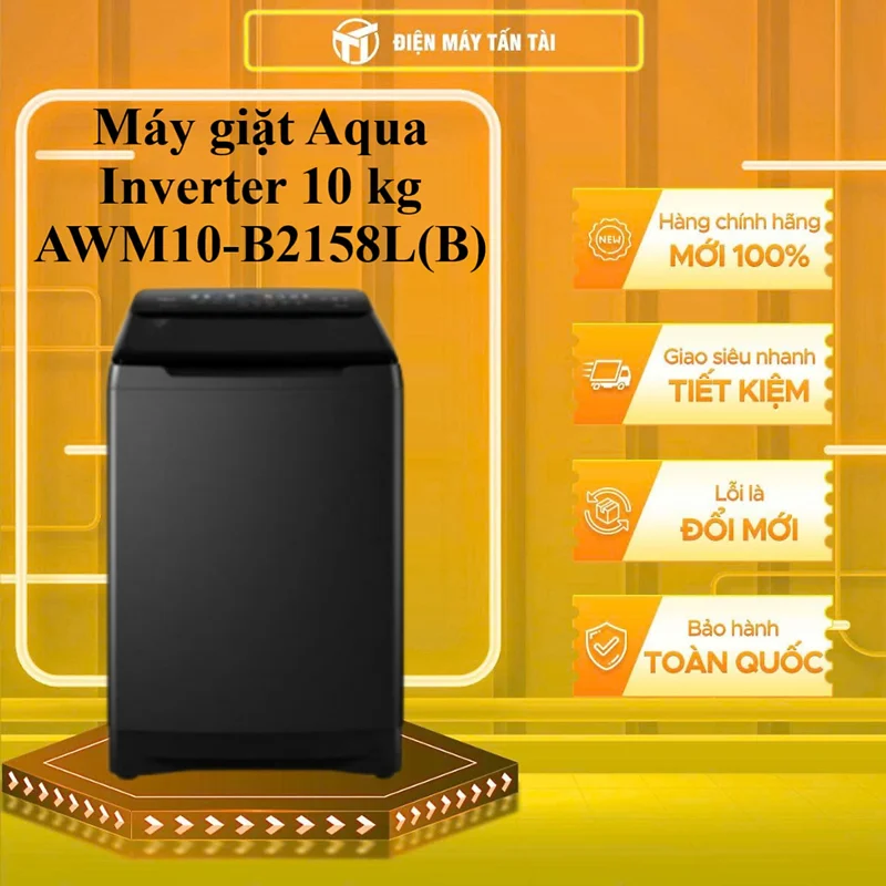 AWM10-B2158L(B) - Máy giặt cửa trên Aqua Inverter 10 kg AWM10-B2158L(B) - HÀNG CHÍNH HÃNG - GIAO HCM