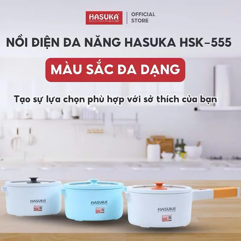 NỒI LẨU ĐIỆN MINI ĐA NĂNG HASUKA HSK-555 HÀNG CHÍNH HÃNG