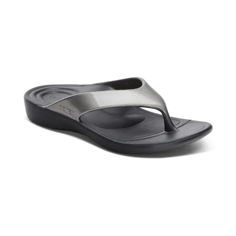 Dép xỏ ngón sức khỏe nữ Aetrex Maui Pewter