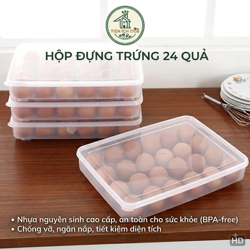 Khay Đựng Trứng Việt Nhật Có Nắp, 2 Tầng - 6786/5760-2