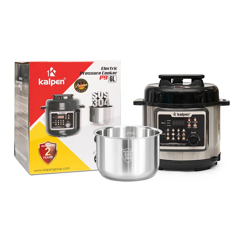 Nồi áp suất điện tử ruột Inox 304 Kalpen P9 dung tích 6L chuẩn Đức - Hàng chính hãng