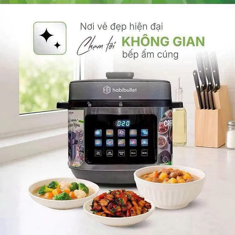 Nồi Cơm Áp Suất Đa Năng Habibullet PHB-8386 dung tích 6l Hàng chính hãng