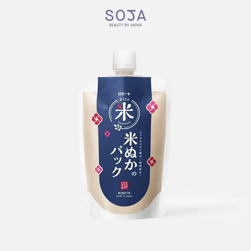 Mặt Nạ Cám Gạo Dưỡng Sáng Da Rosette Edo Cosme Rice Bran Face Pack RN 170g