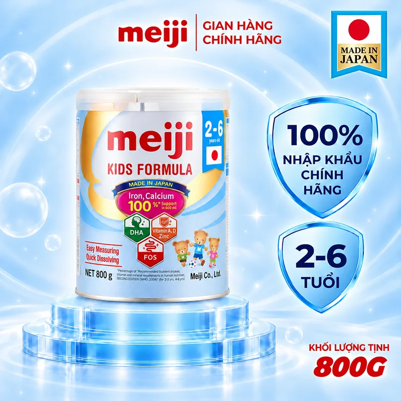 Sản Phẩm Dinh Dưỡng Công Thức Meiji Kids Formula Cho Trẻ Từ 2-6 Tuổi (800g)