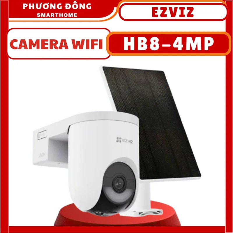 CAMERA WIFI EZVIZ HB8 LITE 4MP 2K + Kèm Tắm Pin Solar - MÀU BAN ĐÊM, Pin 5200mAh, ĐÀM THOẠI, PHÁT HIỆN NGƯỜI,XE - HÀNG CHÍNH HÃNG