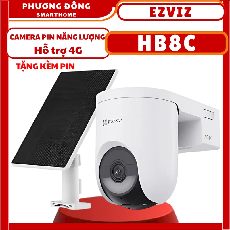 CAMERA DÙNG SIM 4G NGOÀI TRỜI EZVIZ CS-HB8C 4MP TẶNG KÈM TẤM PIN NĂNG LƯỢNG - hàng chính hãng