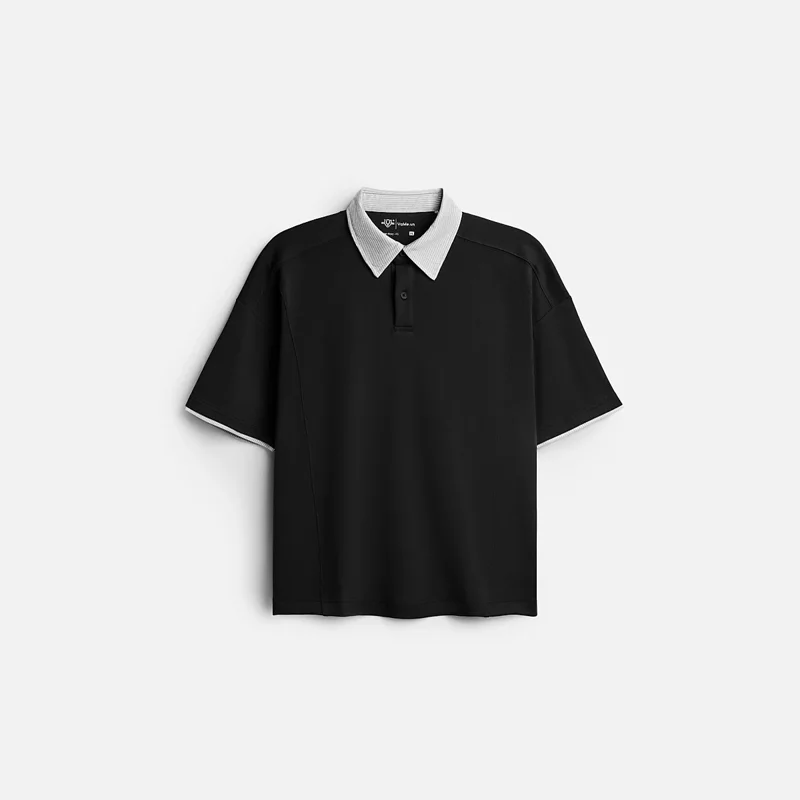 Short-Sleeved Polo Shirt with Collar