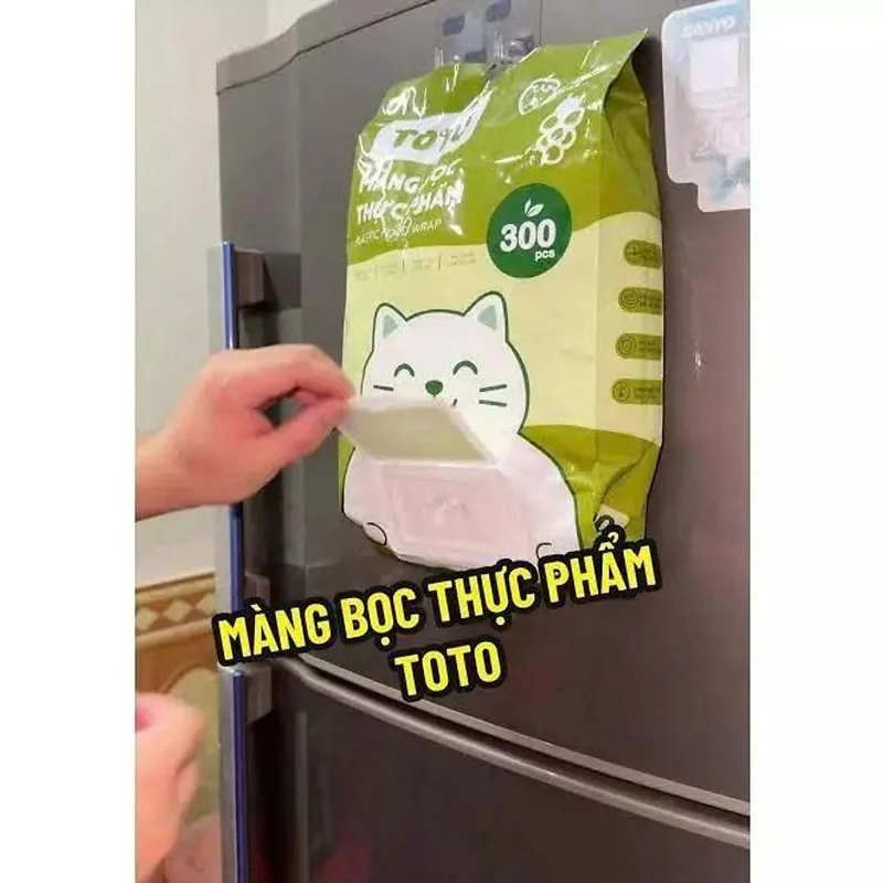 Bịch 300 Túi Bọc Thực Phẩm Dạng Rút Treo Tường TOTO Có Chun Co Giãn Tiện Lợi