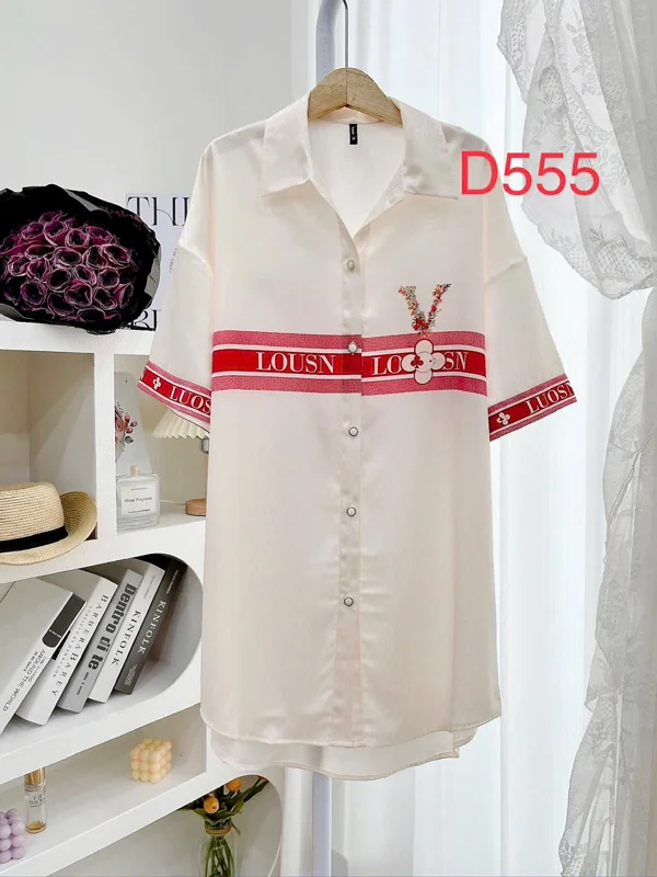 Đầm Sơmi D555 Lụa Quảng Châu Cao Cấp Xinh Xắn Dễ Thương