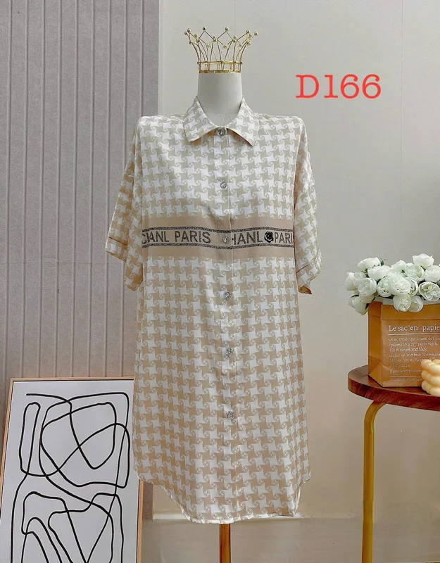 Đầm Sơmi D166 Lụa Quảng Châu Cao Cấp Sang Trọng Dễ Mặc