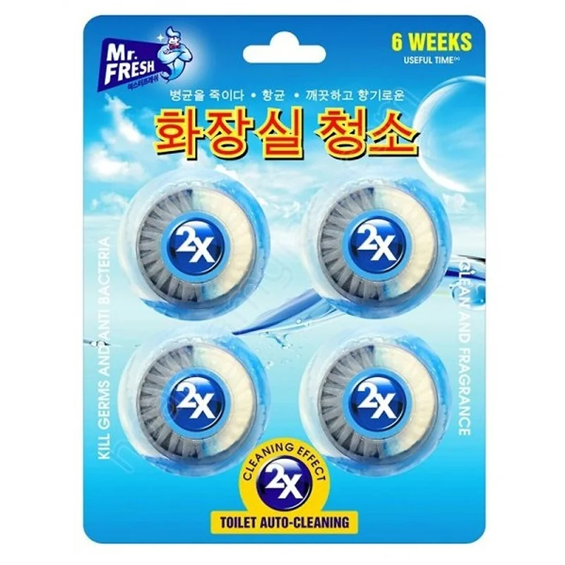 Vỉ 4 viên tẩy xanh bồn cầu, toilet công nghệ X2 Mr.Fresh Hàn Quốc