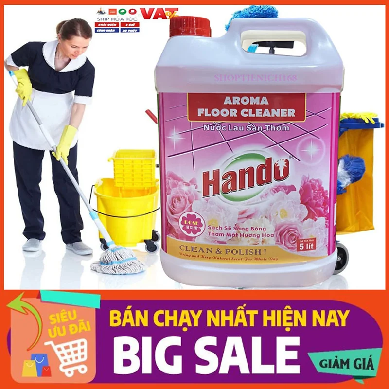 Nước thơm lau sàn Hando 5L Hương Hồng