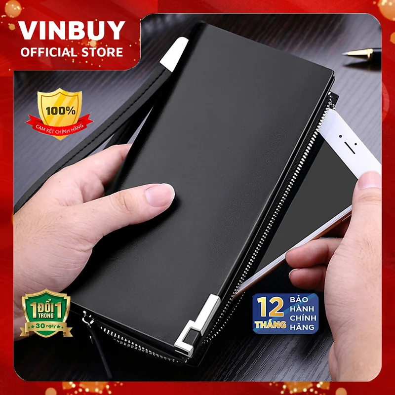 Ví Nam, Nữ Cầm Tay Cao Cấp VinBuy – Bóp Nam, Nữ Kiểu Dáng Sang Trọng Cao Cấp Dành Cho Doanh Nhân – Hàng Chính Hãng VinBuy