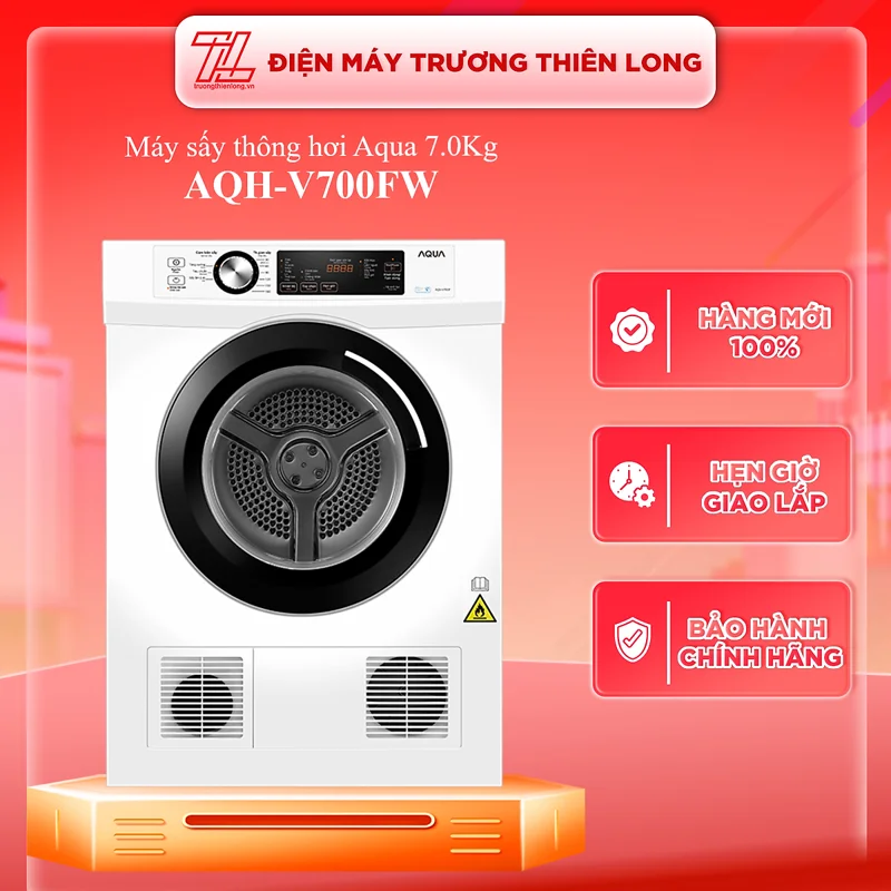 Máy sấy Aqua 7.0kg AQH-V700FW - Hàng chính hãng (chỉ giao HCM)
