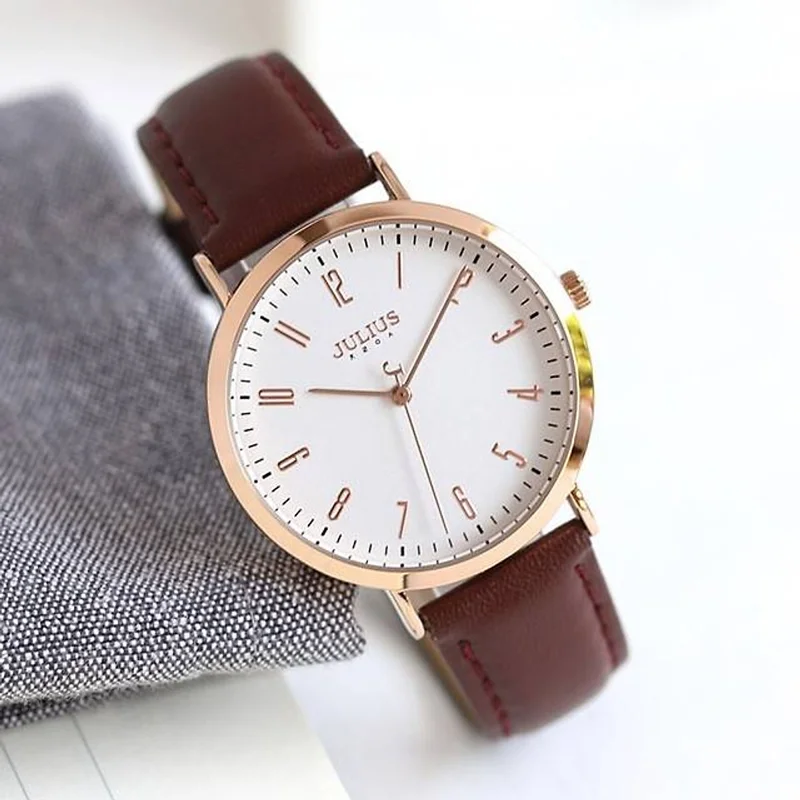 Đồng Hồ Nữ Julius Hàn Quốc JA1017 dây da (nhiều màu)