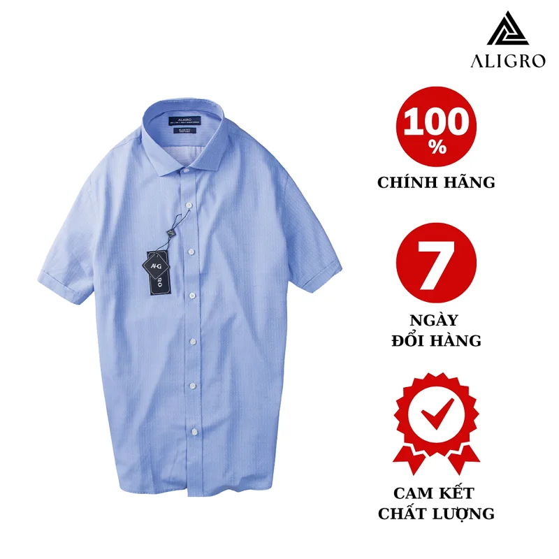 Áo sơ mi cộc tay nam công sở Aligro -  ALGS-C108